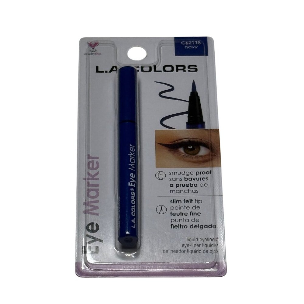 L A Colors Eye Marker Liquid Eyeliner Navy Smudge Proof Slim Tip